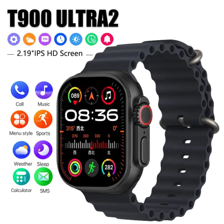 T900 Ultra 2 Smartwatch for Men Women 2.19'' IPS Full Touch Screen Smart Watch Bluetooth Calls Watch